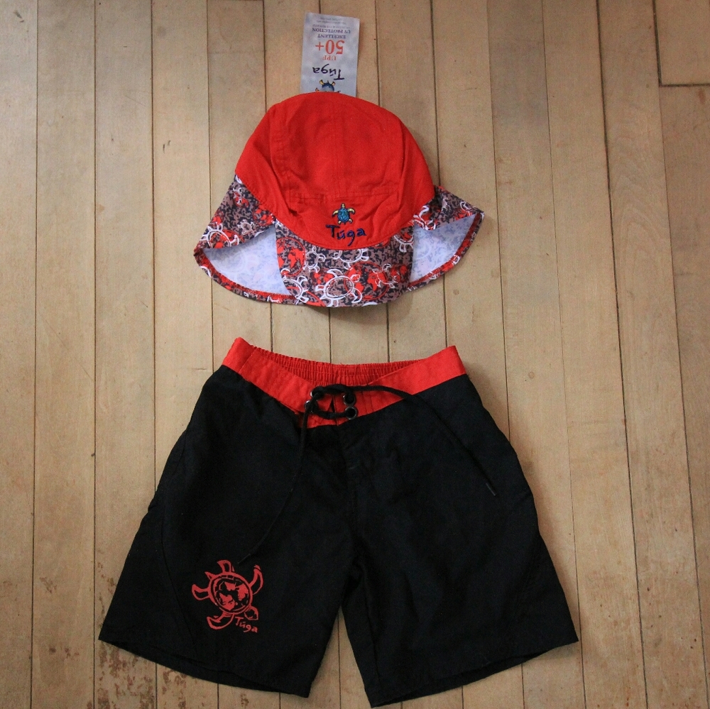 Tuga 50+ sun protection 4yr old Swim Trunks & Hat